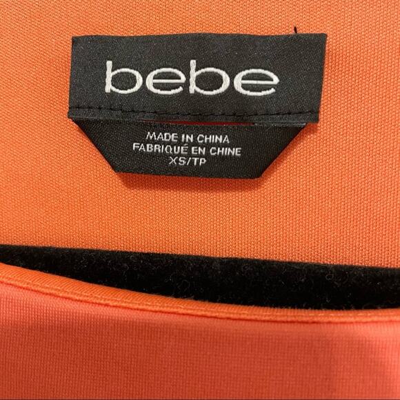 Bebe Orange One Shoulder Baddie Bodycon Mini Dress XS Y2K Asymmetrical Party - Picture 4 of 11